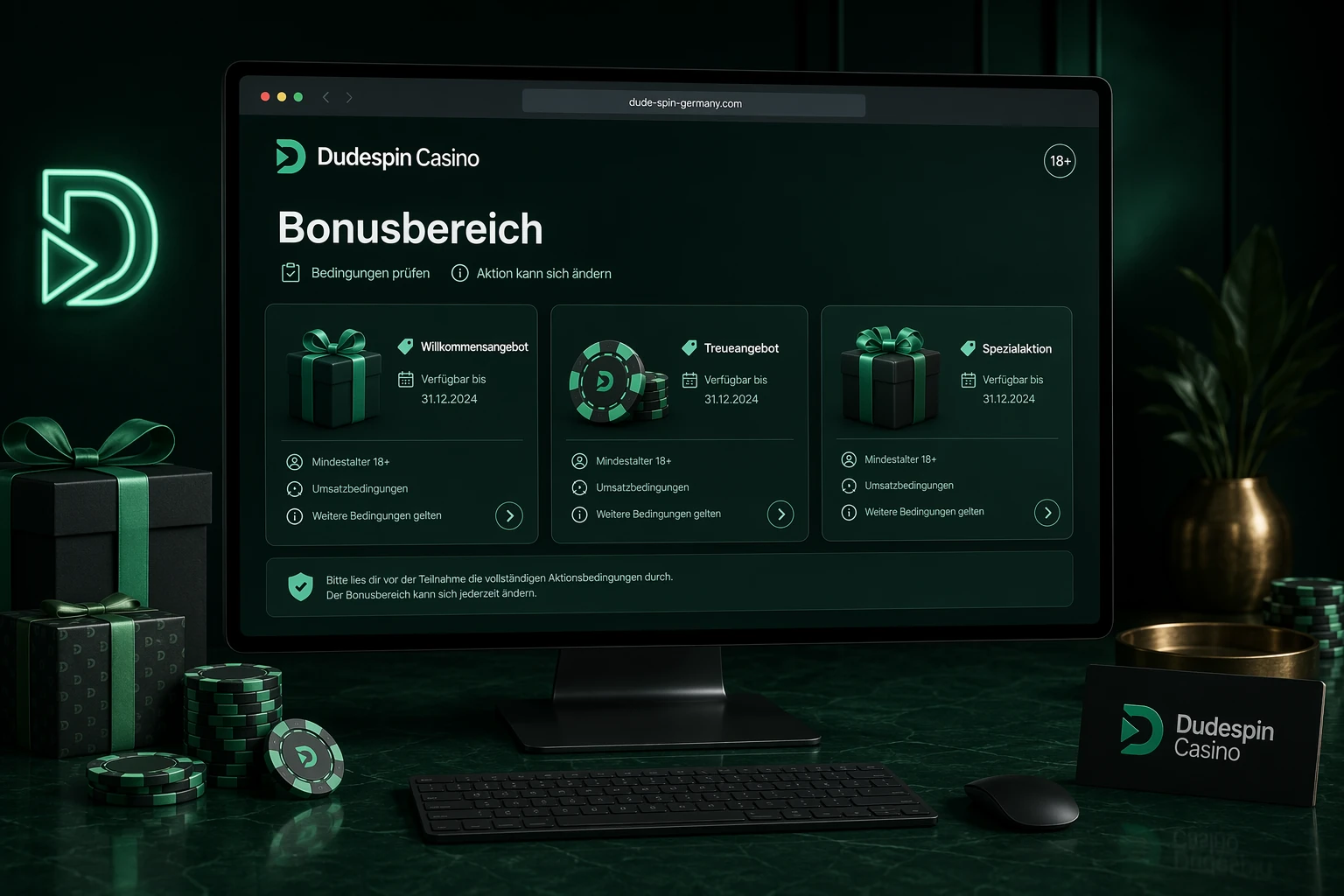 Bonusangebote bei Dudespin richtig einordnen