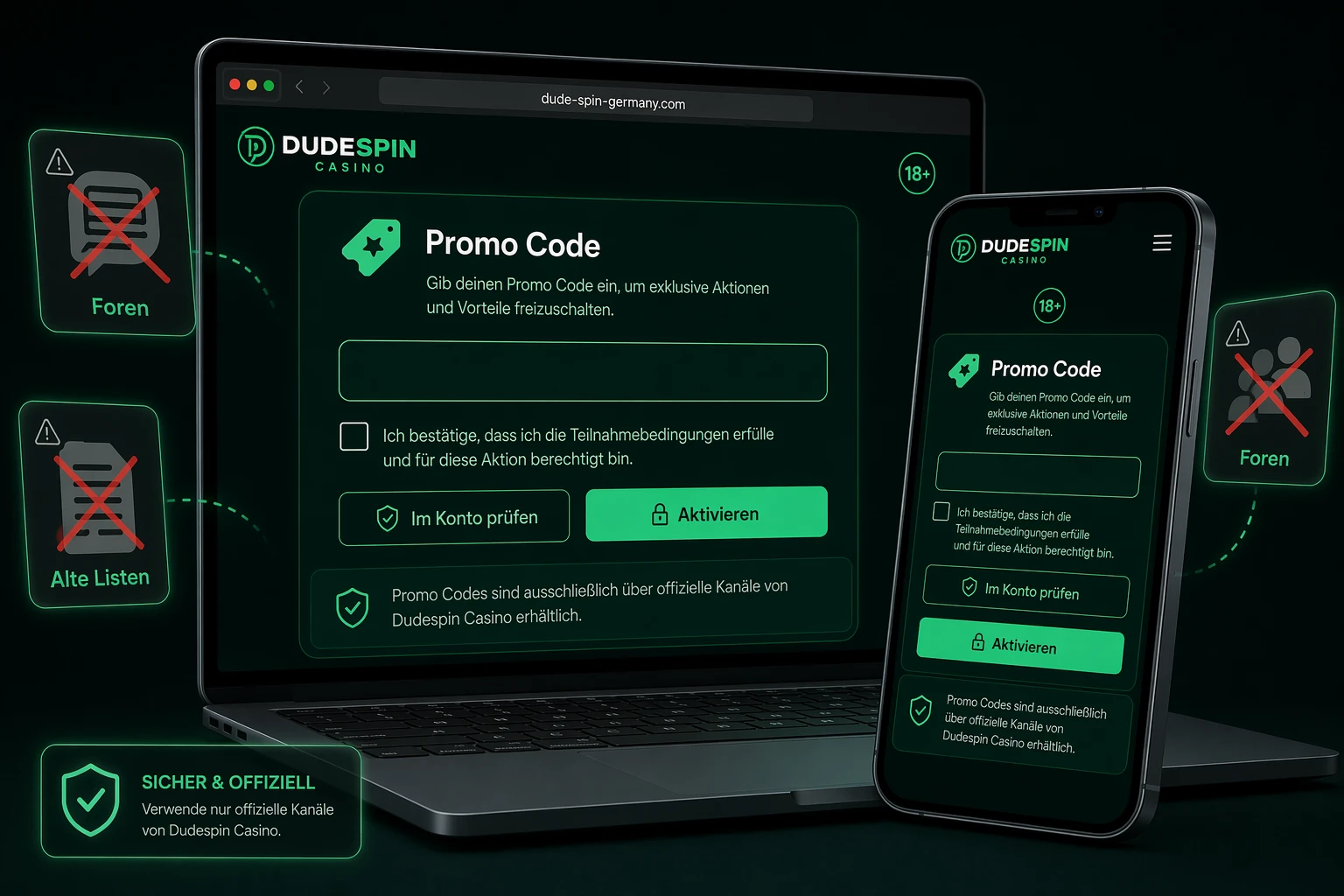 Dudespin Promo Code und Aktivierung von Aktionen