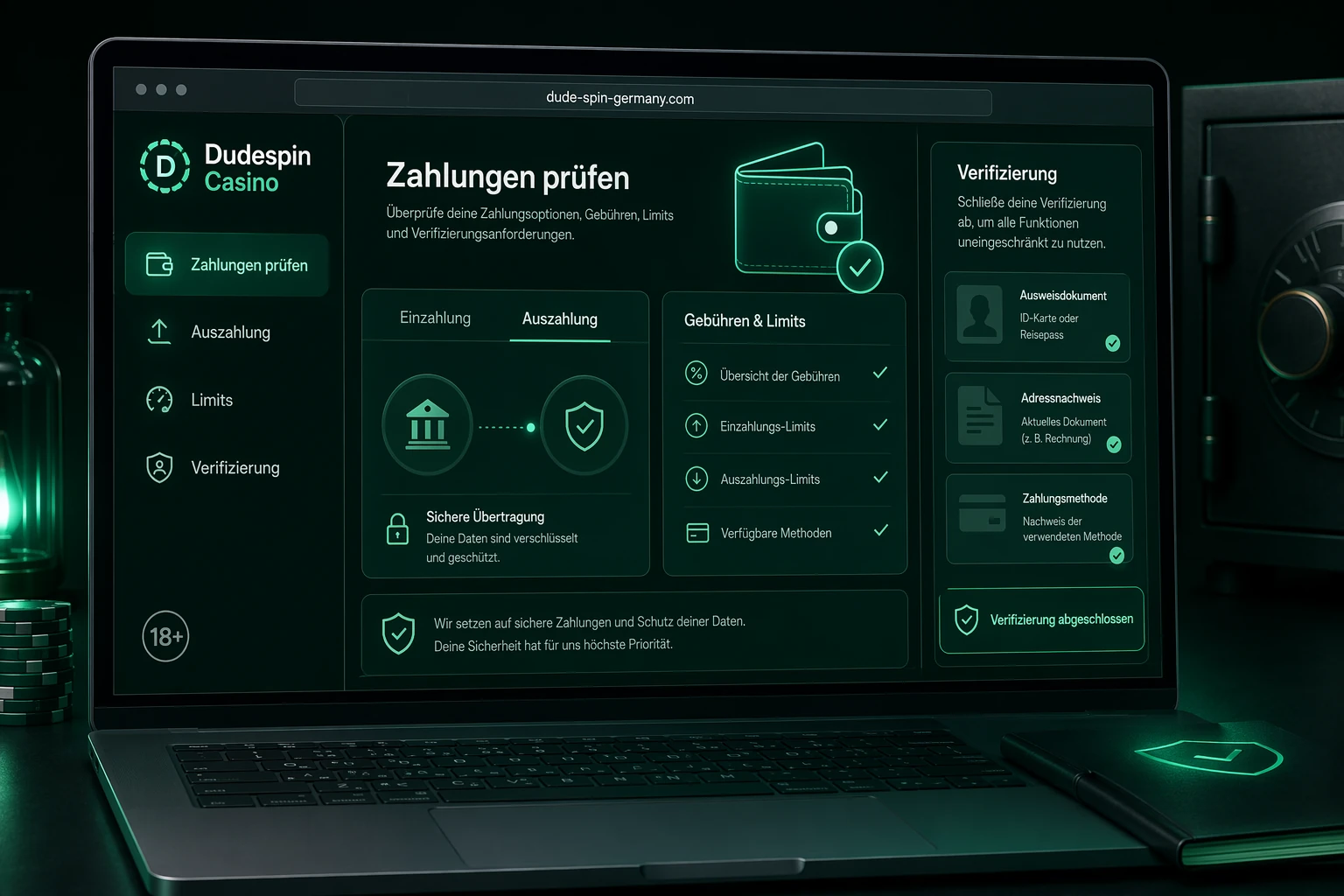 Zahlungen, Auszahlungen und Verifizierung