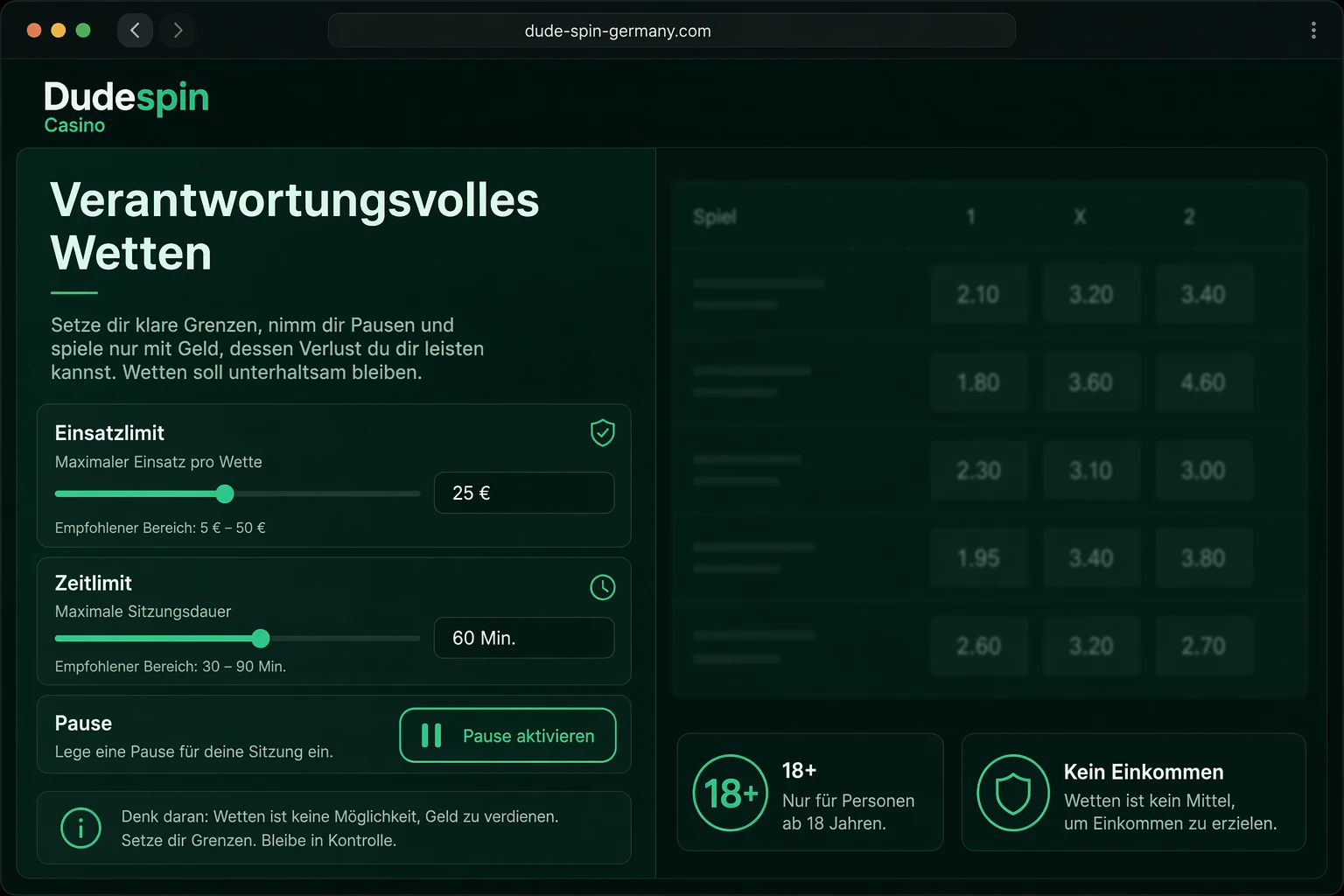 Verantwortungsvolles Wetten und Schutz vor Kontrollverlust